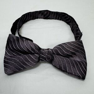 Elegant Purple Striped Bow Tie